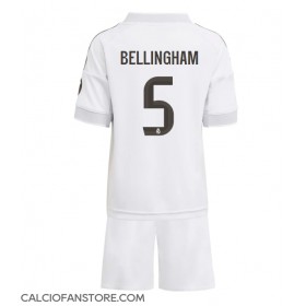 Maglia Calcio Real Madrid Jude Bellingham #5 Prima Divisa Bambino 2025-26 Manica Corta (+ pantaloncini)